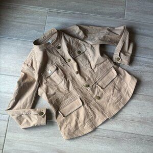 Loft Petite Tan Utility Jacket Size MP